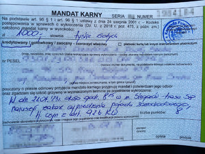 Mandat karny w wysokości 1000 złotych i 8 punktów karnych. W dniu 21.07.2023 roku około godziny 8:15 w miejscowości Sięganów - trasa S8 naruszył zakaz wyprzedzania pojazdu samochodowego to jest czyn z artykułu 92b kodesku wykroczeń.