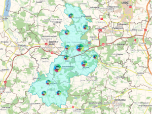 Mapa z naniesionymi zagrożeniami.