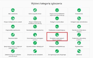 Kategorie zgłoszeń.
