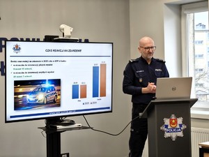 Odprawa roczna podsumowująca pracę Komendy Powiatowej Policji w Łasku w 2025 roku.