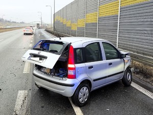 Uszkodzony pojazd marki Fiat.