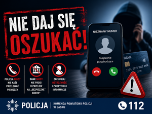 Plakat z napisem nie daj się oszukać.