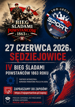 Komenda Powiatowa Policji w Łasku partnerem IV Biegu Śladami Powstańców 1863 r.