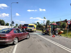 Miejsce zdarzenia drogowego. Zdjęcie OSP Bałucz.