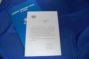 List z podziękowaniem za obywatelską postawę.